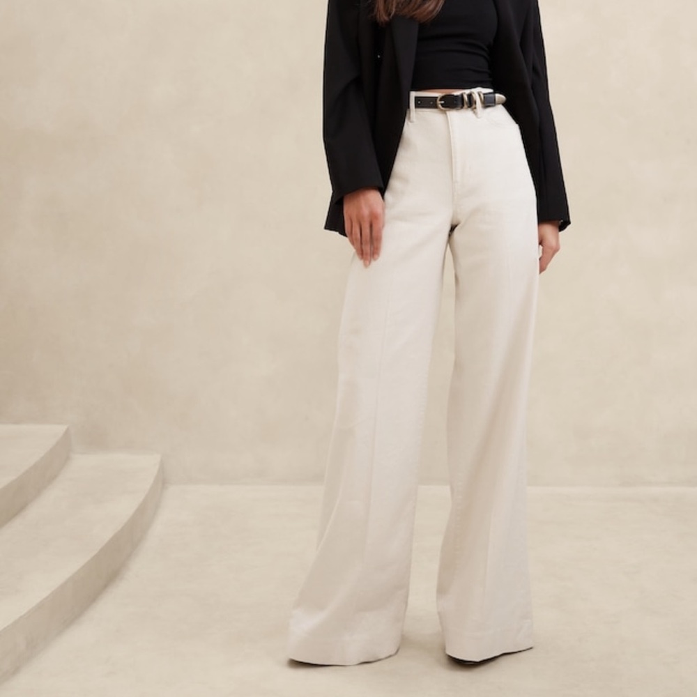 Banana Republic Italian Linen-Cotton Wide Leg Jean